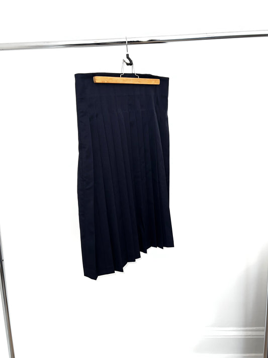 Navy pleated skirt